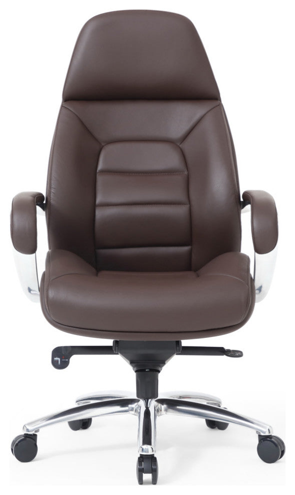 Gates Fully Reclining Adjustable Executive Chair Soft Top Grain Leather, Dark Brown