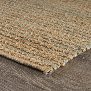 Classic Blue Undertoned Organic Jute Area Rug, 7'9"x9'9"