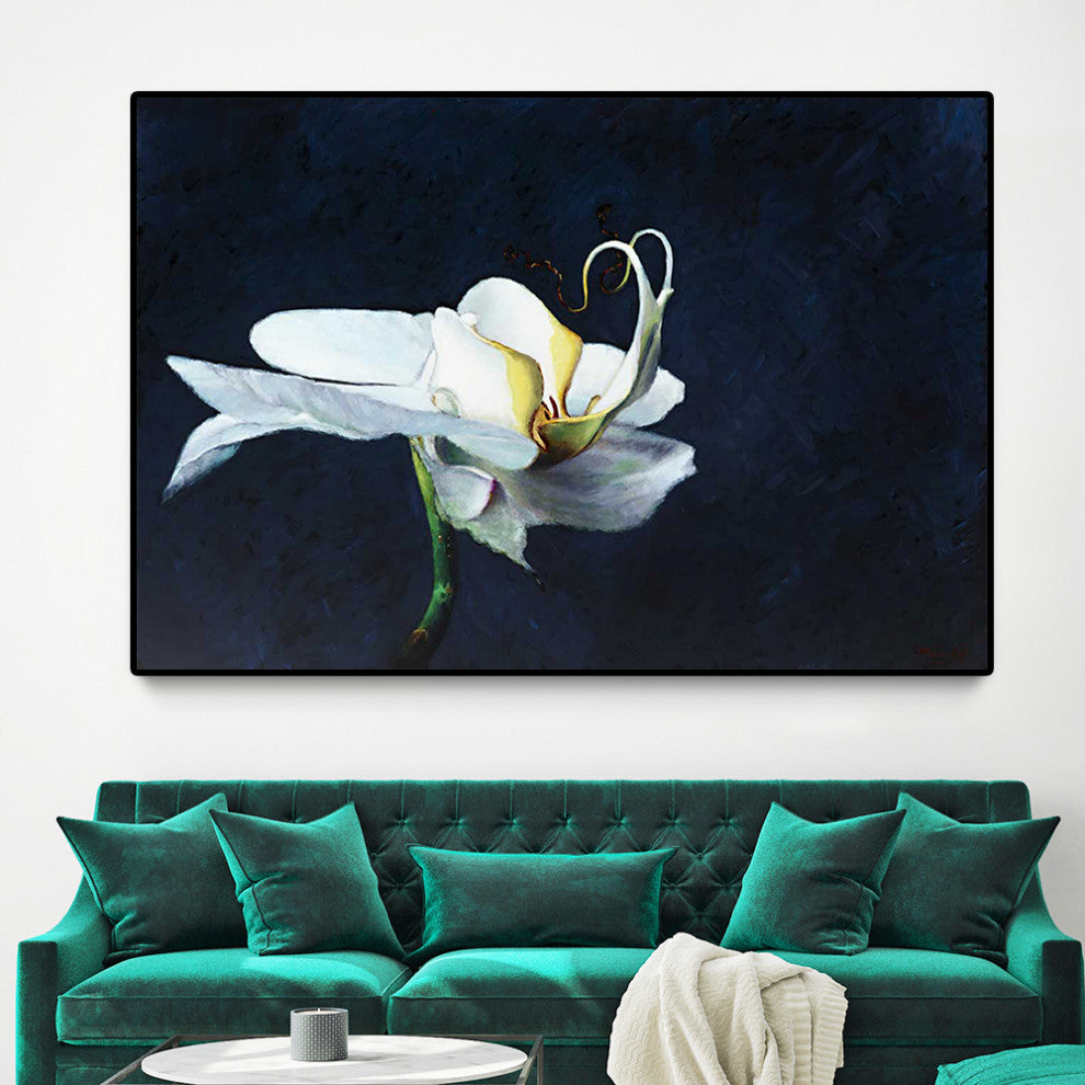 "Phalaenopsis blanc" Oversized Framed Canvas, 40" x 60"