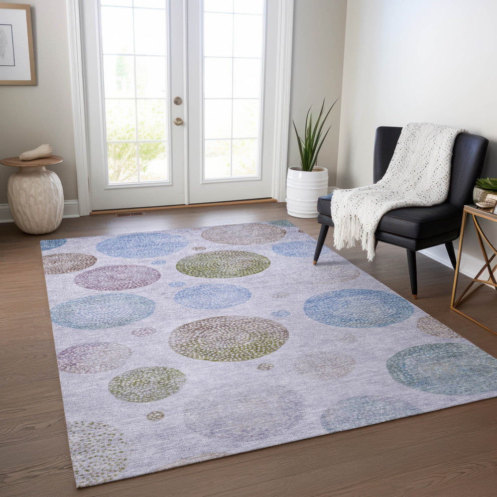Machine Washable Indoor/Outdoor Chantille ACN1897 Violet 9' x 12' Rug