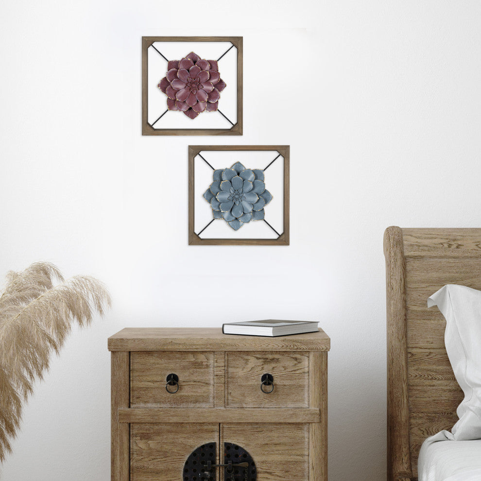 Blue Flower Full Bloom Wall Decor