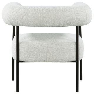Blake Boucle Fabric Upholstered Accent Chair, Cream