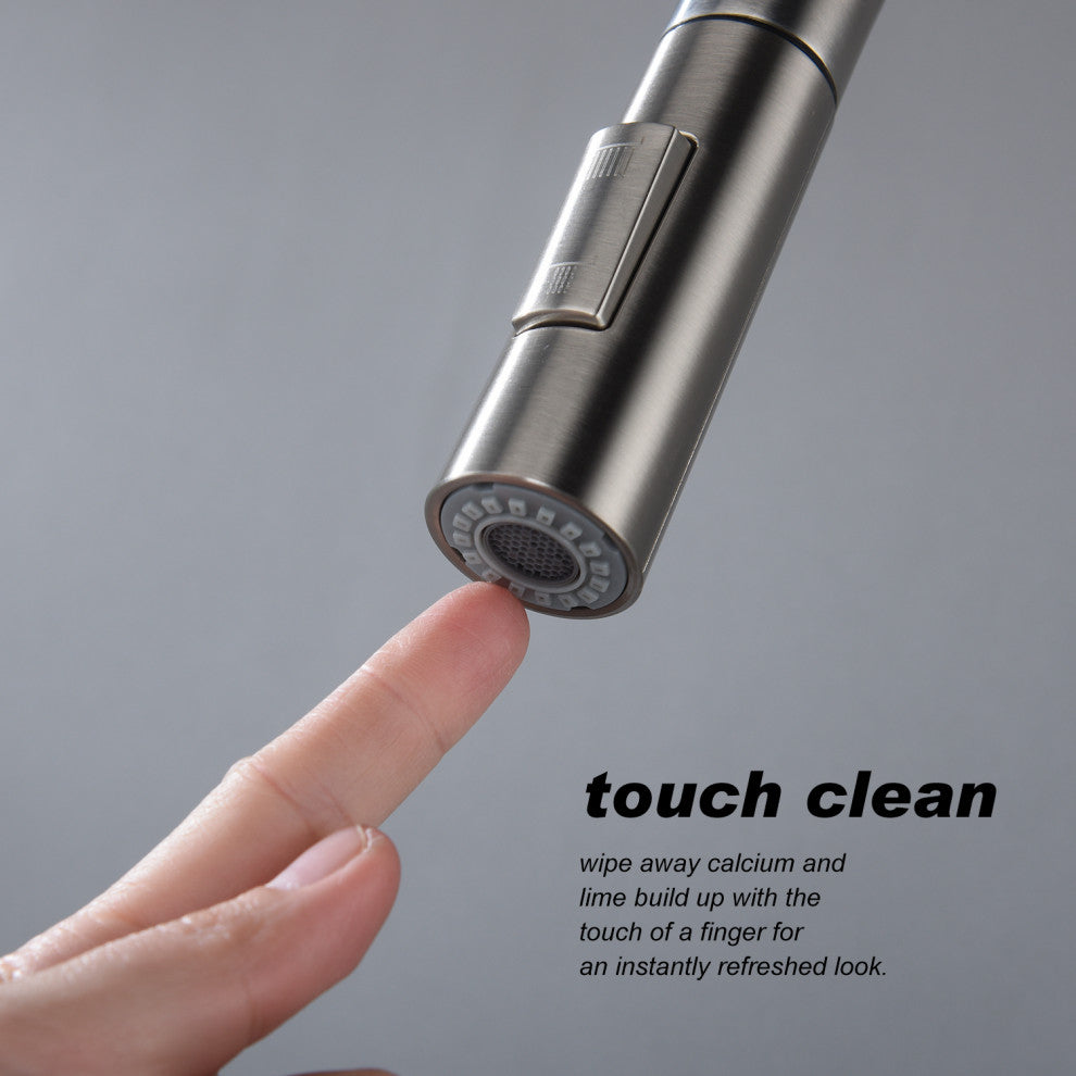 Wellfor Touch Kitchen Sink Faucet With Pull Down Sprayer, Single-Handle, Brushed Nickel
