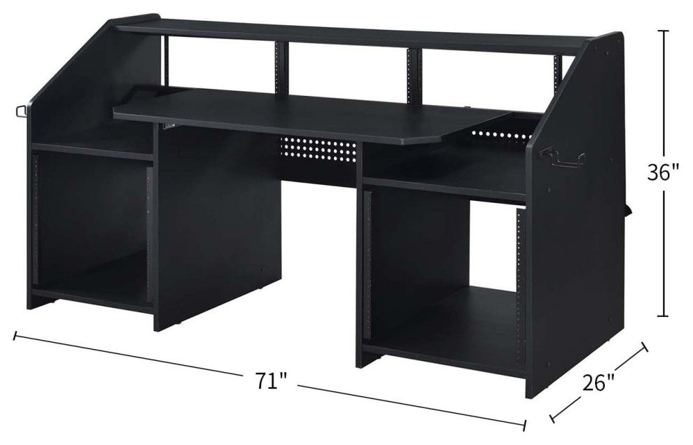 Wooden Music Desk With Side Hook, Black
