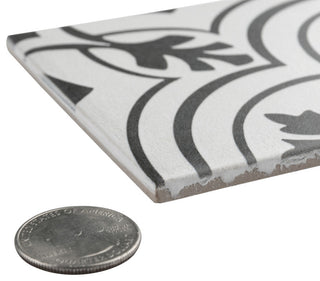 Twenties Mini Ceramic Floor and Wall Tile, White