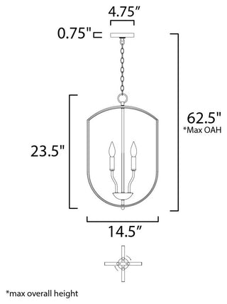 Maxim 10034 Provident 4 Light 15"W Taper Candle Pendant - Oil Rubbed Bronze