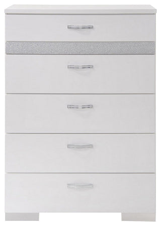Wooden Chest With 5 Drawers,, White