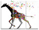 "Cheerful Giraffe Running" Digital Metal Wall Art, 3 Panels, 36"x28"