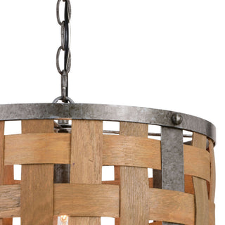 Norwood 15.75" 1 Light Pendant Vintage Steel and Distressed Wood