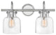 Hinkley Congress Small Cylinder Glass Two Light Vanity, Chrome