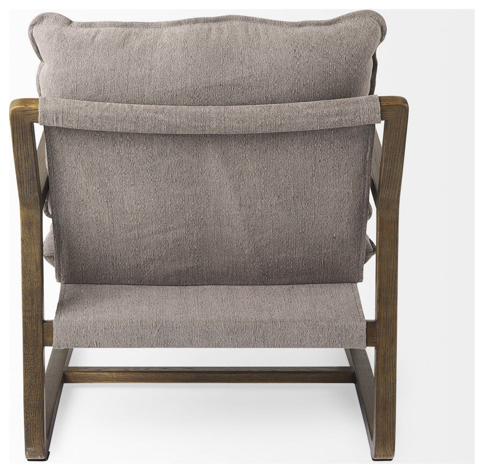Modern Rustic Cozy Brown and Gray Accent Chair