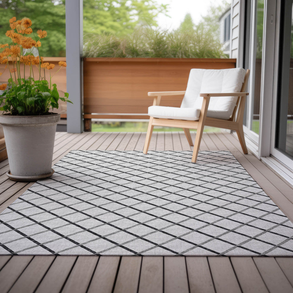 Indoor/Outdoor York YO1 Grey Machine Washable 5' x 7'6" Rug