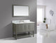 Silvia Bathroom Sink Vanity Set, White Marble Top, Base: Distressed Gray, 48"