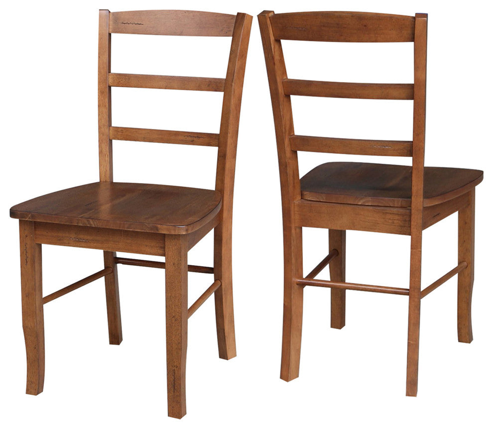 Set of Two Madrid Chairs, Distressed Oak