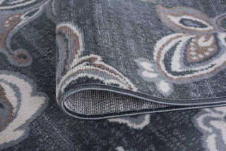 Garland Transitional Floral Dark Gray Runner Rug, 2'x10'