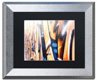 "Graffiti" Framed Art by Yale Gurney, Silver, Black, 14"x11"