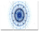 Cabalistic Blue Fractal Sphere, Abstract Triptych Canvas Print, 36x28, 3 Panels