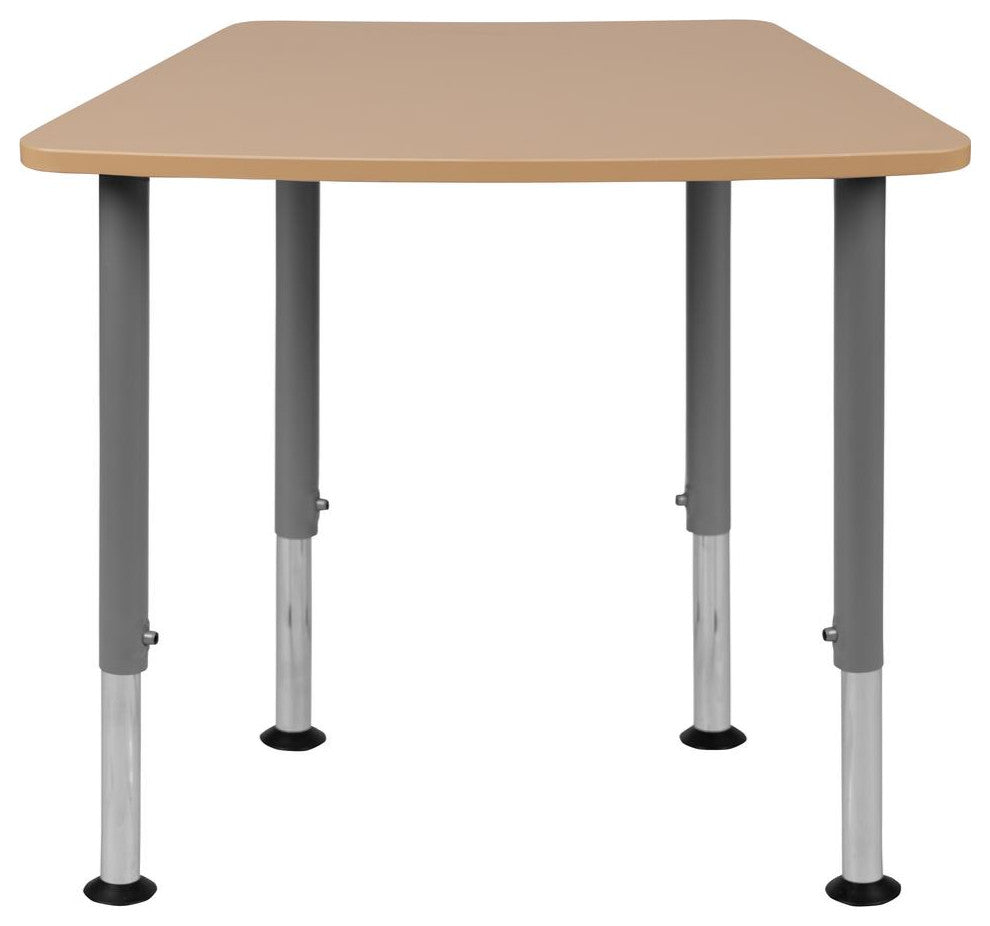 Hex Natural Collaborative Student Desk, Adjustable 22.3"-34"