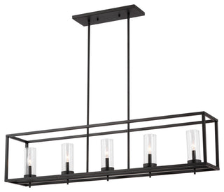 Zire 5-Light Island Pendant, Midnight Black