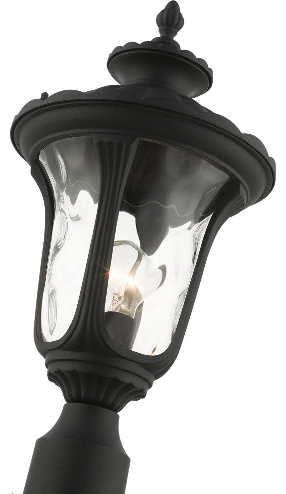 Textured Black Traditional, Victorian, Sculptural, Outdoor Post Top Lantern