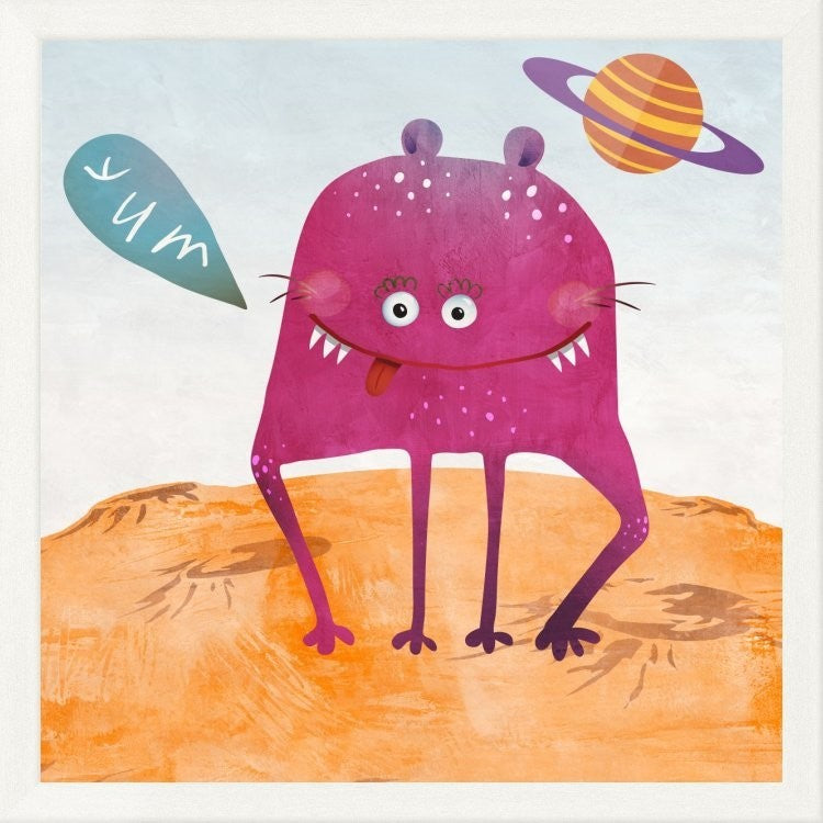 "Alien Friend Number 2" Framed Canvas Giclee by Skip Teller, 27x27"