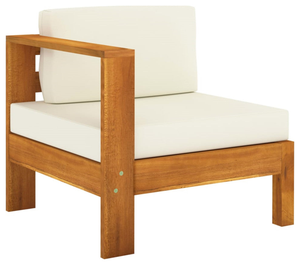 Vidaxl 6 Piece Garden Lounge Set With Cream White Cushions Acacia Wood