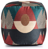 Martinique Red 18" x 18" x 18" Multicolor Pouf