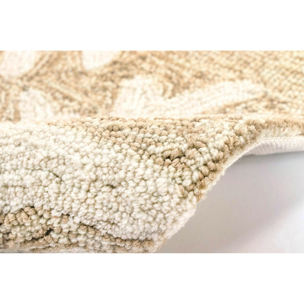 Capri Coral Border Indoor/Outdoor Rug, Neutral, 2'x5'