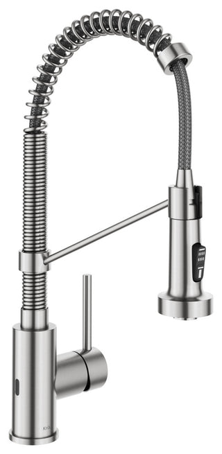 Bolden Commercial Style 2-Function Pull-Down 1-Handle 1-Hole Kitchen Faucet, Spot-Free Stainless Steel (Sensor Touchless)