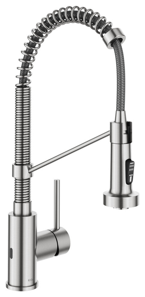 Bolden Commercial Style 2-Function Pull-Down 1-Handle 1-Hole Kitchen Faucet, Spot-Free Stainless Steel (Sensor Touchless)