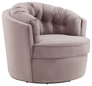 TOV Furniture Eloise Mauve Velvet Swivel Chair
