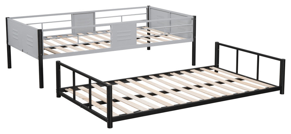 Gewnee Metal Twin over Twin Bunk Bed with Vent Board