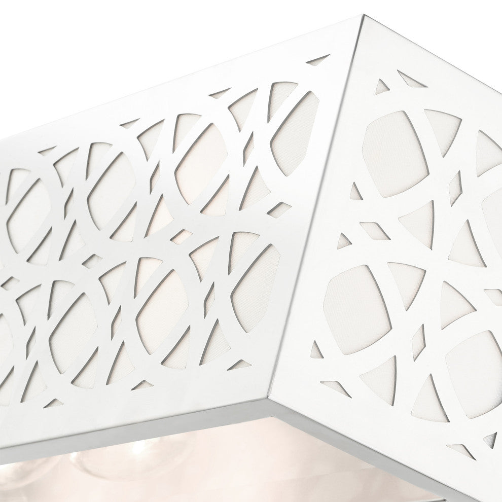 Polished Chrome Fretwork, Ornamental, Transitional, Sophisticated Vanity Sconce