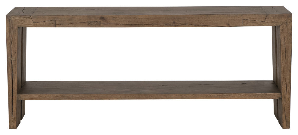 Troy Oak Console Table, Antique Brown