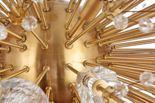 Victor 48" Crystal Starburst Oval Pendant, Gold