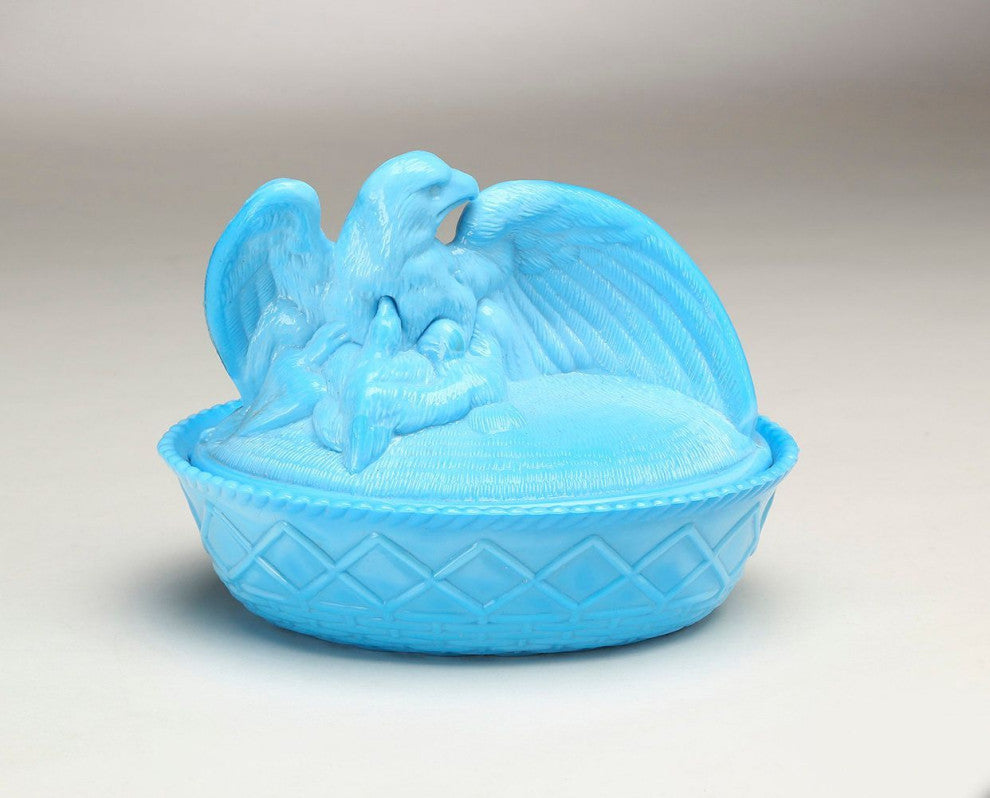 Prentiss Glass Eagle Decorative Bowl, Blue