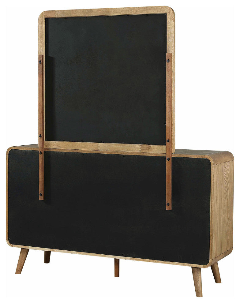 Robyn 6-drawer Bedroom Dresser and Mirror Light Ash