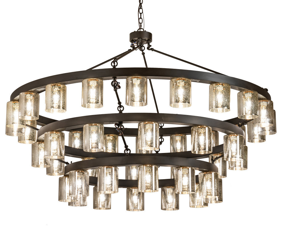 70" Wide Loxley Horizon Ring 44 Light Three Tier Chandelier..