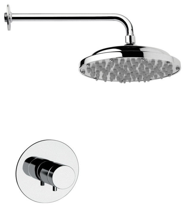 Chrome Thermostatic Shower Faucet Set With 9" Rain Shower Head