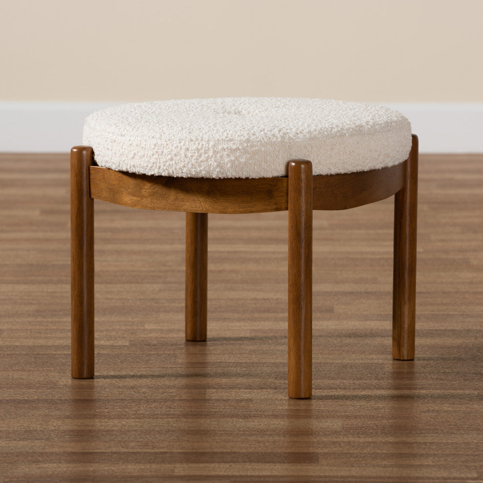 Monika Cream Boucle Ottoman Footstool