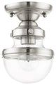 Livex 17410-91 1-Light Brushed Nickel Flush Mount, Brushed Nickel