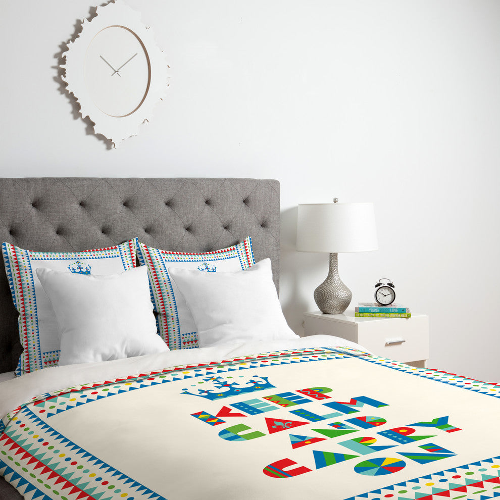 Deny Designs Andi Bird Keep Calm And Carry On Duvet Cover - Lightweight