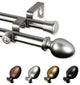 Faye 13/16" Double Curtain Rod Satin Nickel