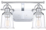 Grant 2-Light Bath Vanity, Polished Chrome