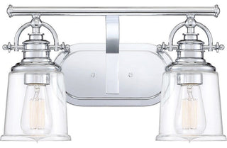 Grant 2-Light Bath Vanity, Polished Chrome
