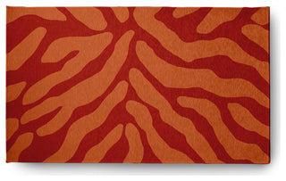 Animal Stripe  Design Chenille Area Rug, Orange, 2'x3'