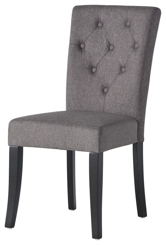 GDF Studio Nasima Brown Fabric Dining Chairs, Set of 2
