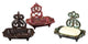 Sterling Industries Weathered Barn Red / Green / Brown Set of 3 Soap Dishes