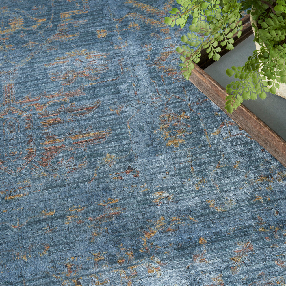 Nourison Luxurious 5'3" x 7'3" Blue Vintage Indoor Rug