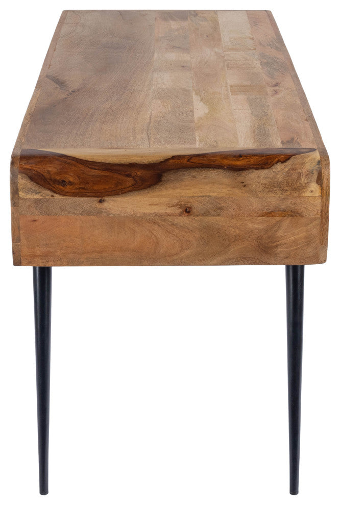 Anuri Natural Wood and Metal Desk